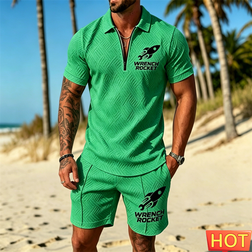 Summer Clothing Outfits - طقم بولو رجالي صيفي للإجازات، طقم