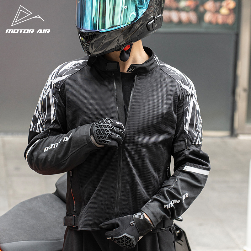 Summer Clothing Motorcycle - سترة دراجات نارية سوداء للرجال، ملابس