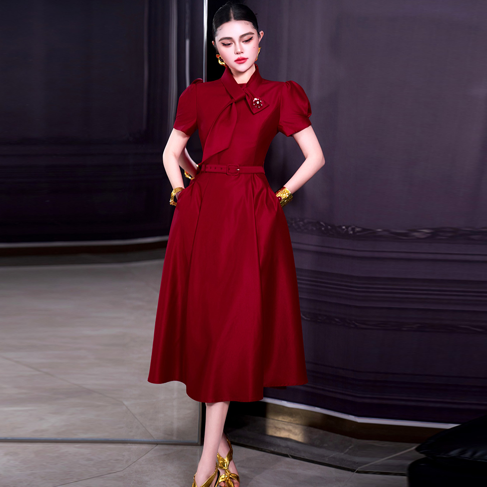 Summer Evenings Clothing - فستان نسائي أحمر من ZJYT، موضة