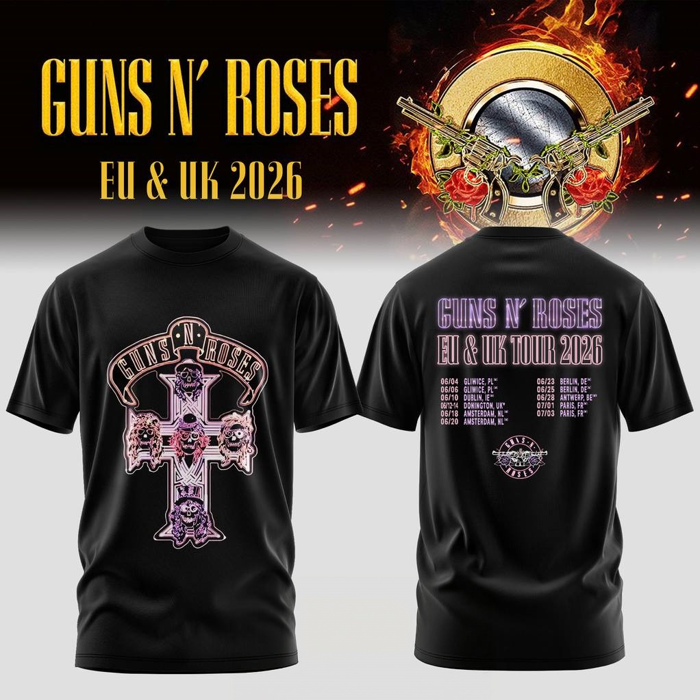 Summer Rose Clothing - تي شيرت بتصميم فرقة Guns N