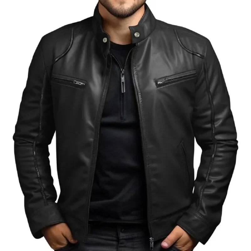 Summer Clothing Motorcycle - جاكيت دراجات نارية رجالي للشباب بياقة