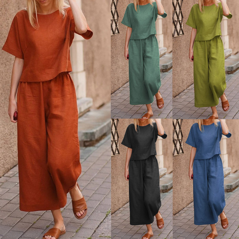 Summer Clothing Plus - طقم نسائي عصري غير رسمي بمقاسات