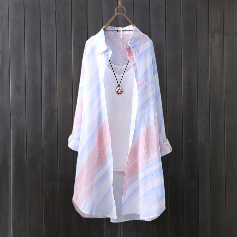 Summer Clothing Design - قميص شيفون نسائي صيفي متوسط الطول،