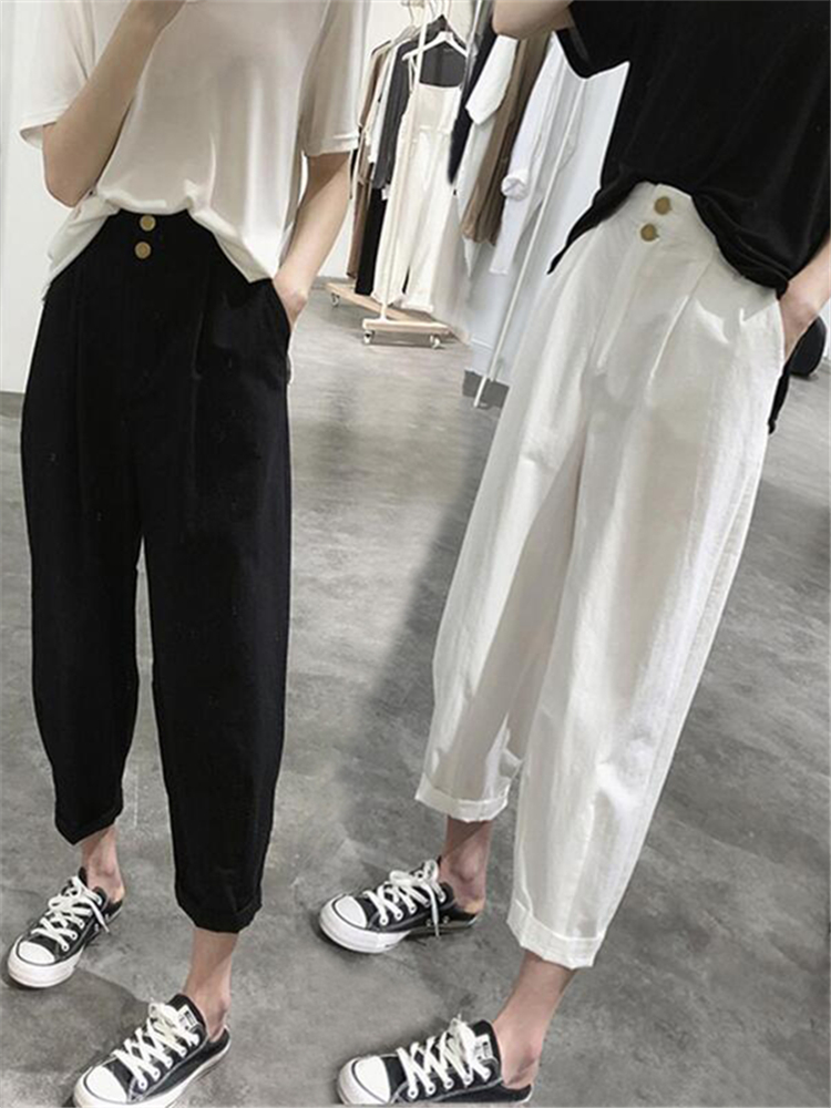 Summer Clothing Label - بنطلون هارلان كاجوال بخصر عالٍ وتأثير