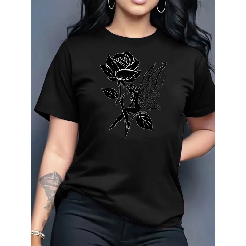 تي شيرت نسائي بطبعة فنية لفراش - مراجعة Summer Rose Clothing وسعره