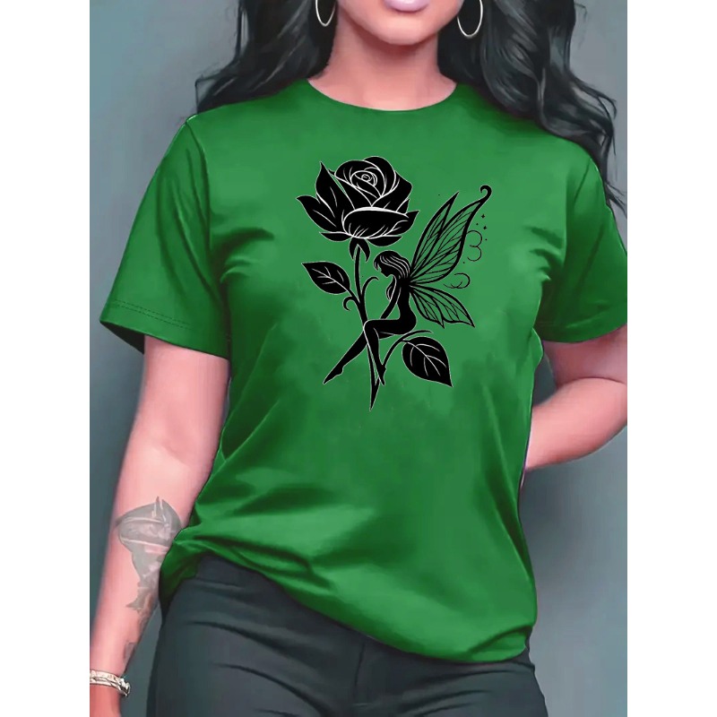 تي شيرت نسائي بطبعة فنية لفراش - مراجعة Summer Rose Clothing وسعره