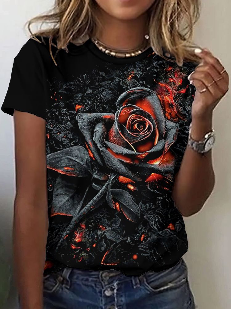 قمصان صيفية بنقشة ورود ثلاثية  - مراجعة Summer Rose Clothing وسعره