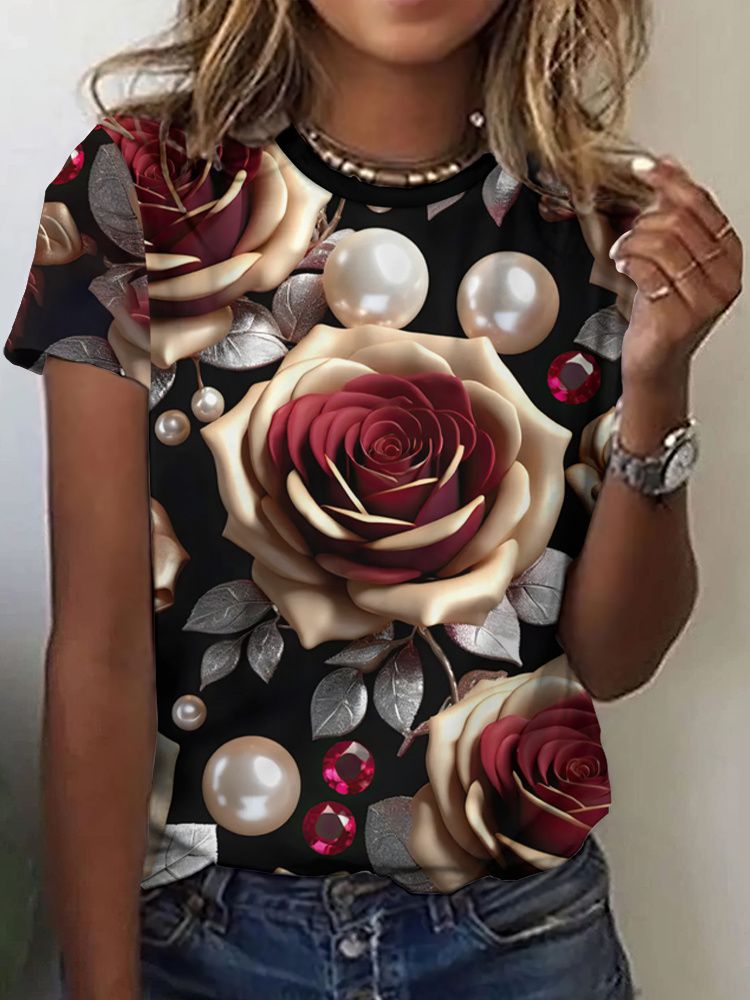 قمصان صيفية بنقشة ورود ثلاثية  - مراجعة Summer Rose Clothing وسعره
