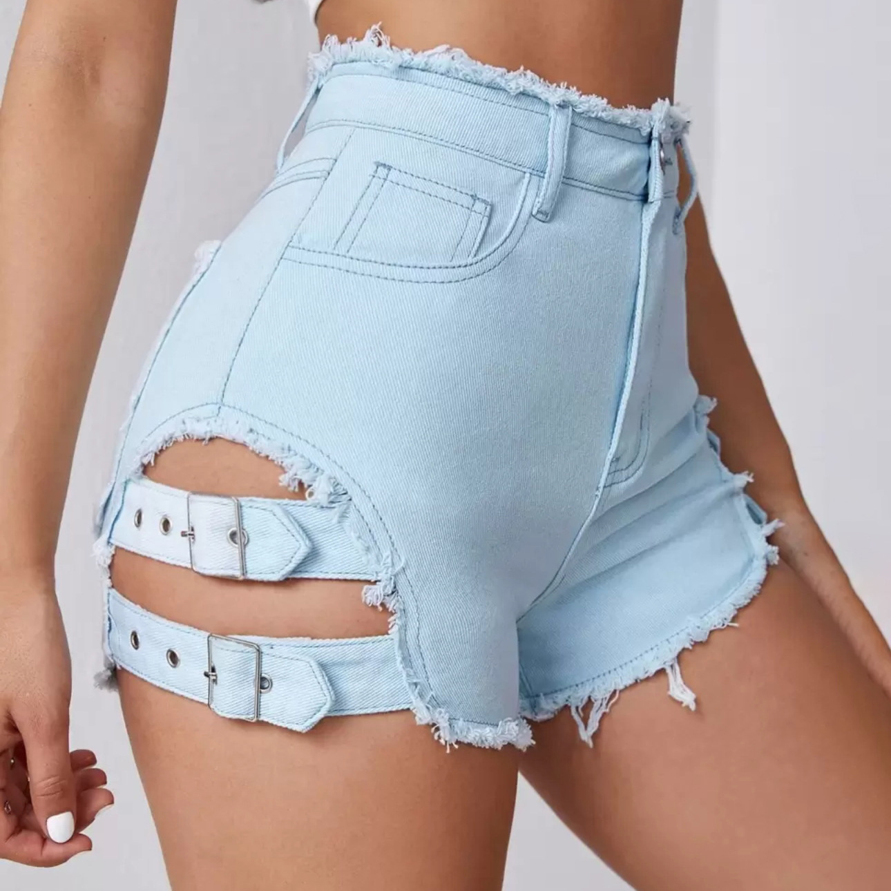 شورت جينز نسائي بخصر عالٍ، بحا - مراجعة Summer Clothing Outfits وسعره