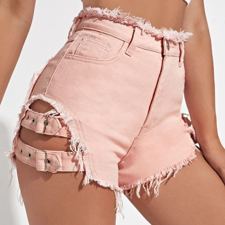 شورت جينز نسائي بخصر عالٍ، بحا - مراجعة Summer Clothing Outfits وسعره