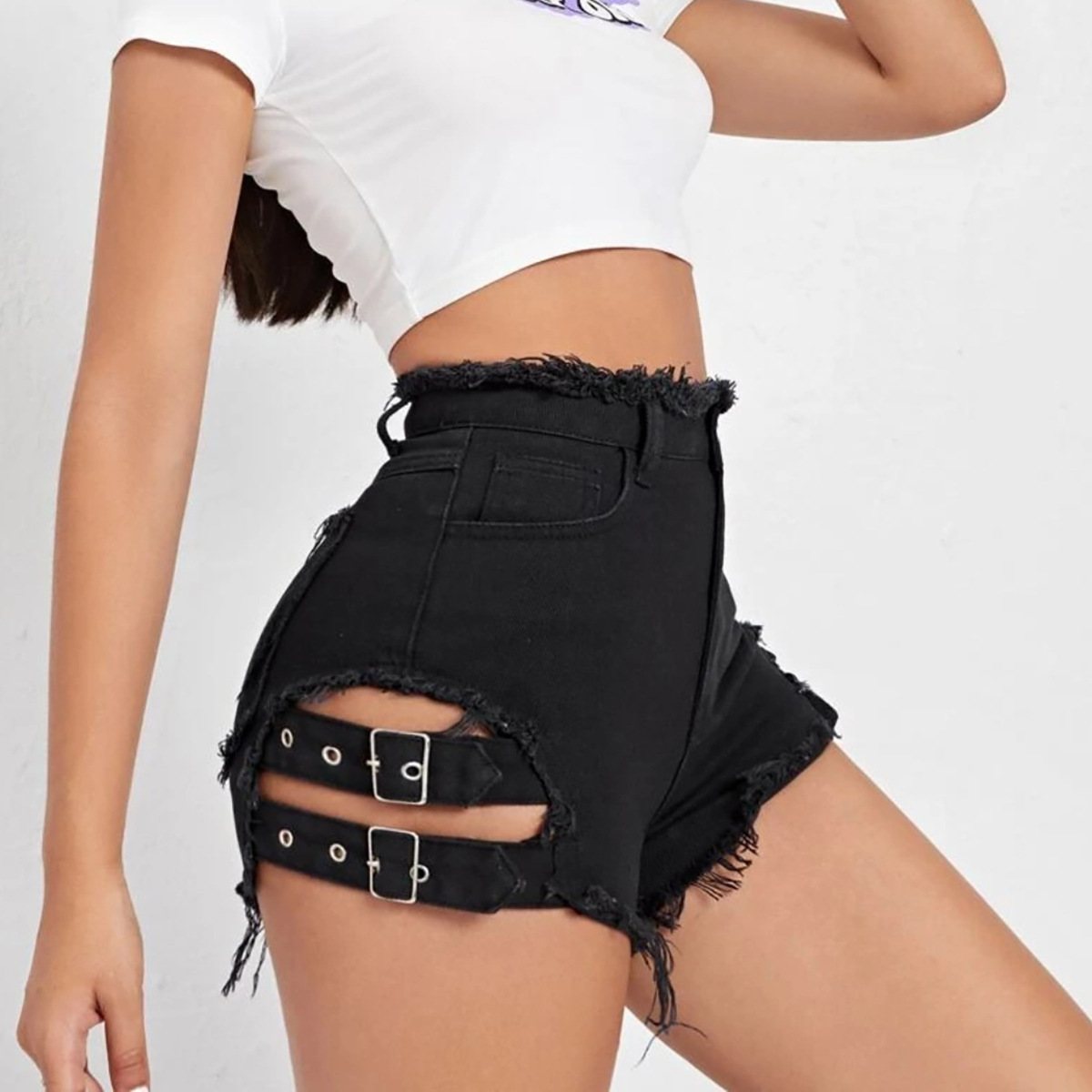 شورت جينز نسائي بخصر عالٍ، بحا - مراجعة Summer Clothing Outfits وسعره