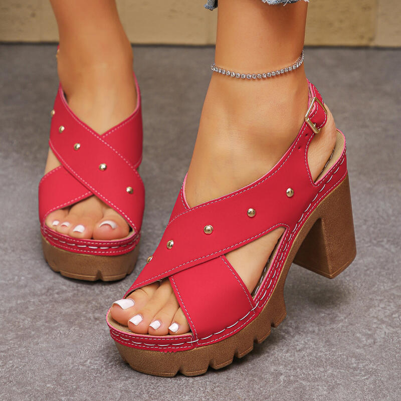 خمر سوبر عالية الكعب عبر حزام  - مراجعة Summer Clothing Stores وسعره