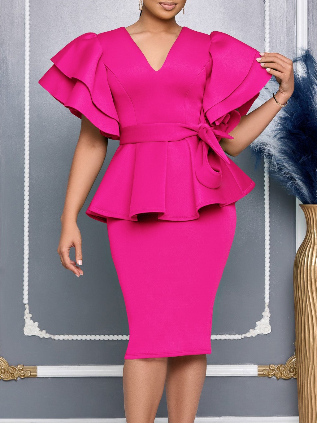 فستان نسائي صيفي أنيق بياقة عل - مراجعة Summer Evenings Clothing وسعره