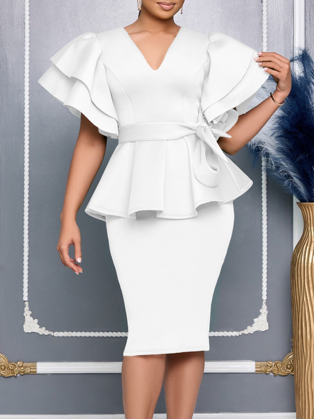 فستان نسائي صيفي أنيق بياقة عل - مراجعة Summer Evenings Clothing وسعره