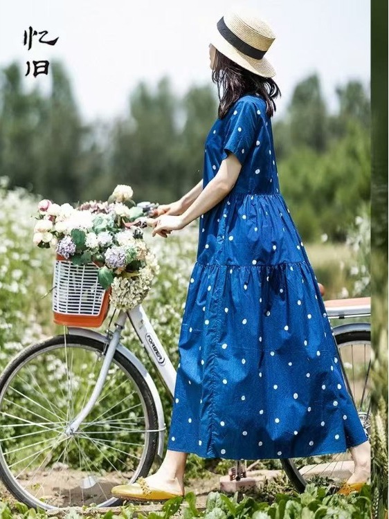 فستان أزرق من القطن الخالص بطب - مراجعة Summer Clothing Label وسعره